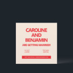 Unik fetstilt röd text modern minimalistisk Bröllo Inbjudningar<br><div class="desc">Lägg märke till er speciella dag i stil med denna moderna och minimalistiska bröllopsinbjudan. Med fet, röd typografi på en mjuk bakgrund med neutralt behållor den här designen enkel medan den skapar ett starkt påstående. Perfekt för par att planera en contemporary bröllop, den här inbjudan utstrålar sofistikering med rent linjer...</div>