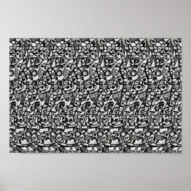 Unik Figur - Gömt 3D-utskrift Poster (Framsidan)