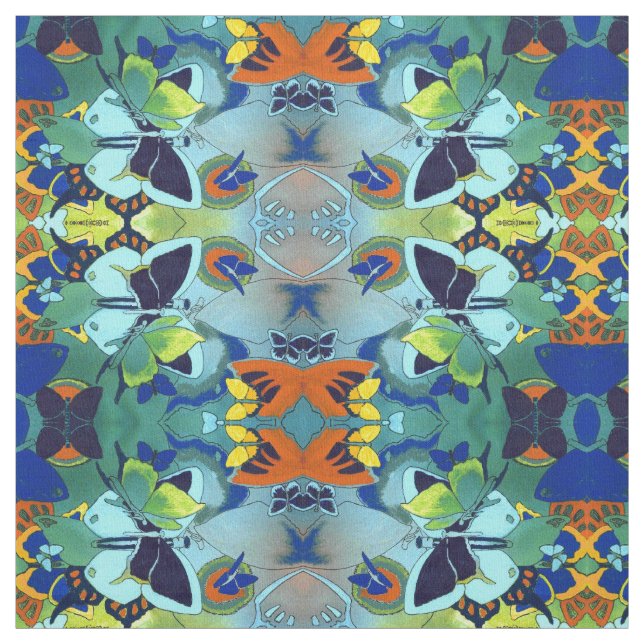 Unik fjäril Mosaic Collage Pima Cotton Tyg (Provkarta)