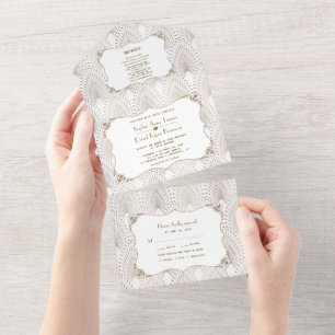 Unik Fleur-de-lis Art Deco Gatsby 20:e Bröllop