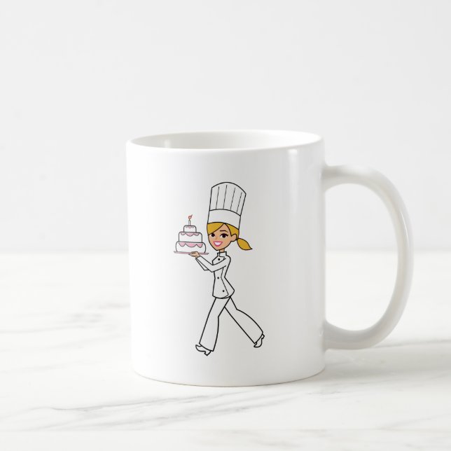 Unik flickakockillustration kaffemugg (Höger)