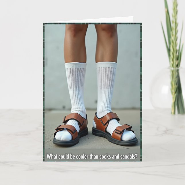 Unik födelsedagskort med sandal kort (Framsida)