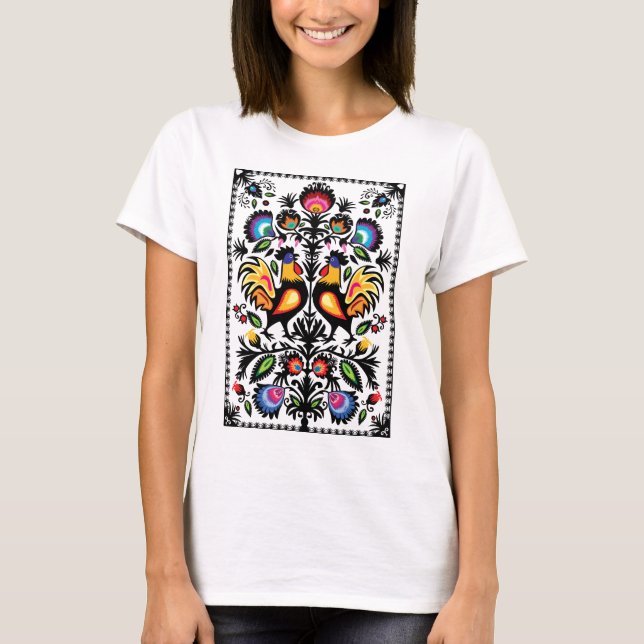 Unik folkloristisk sammansättning t shirt (Framsida)