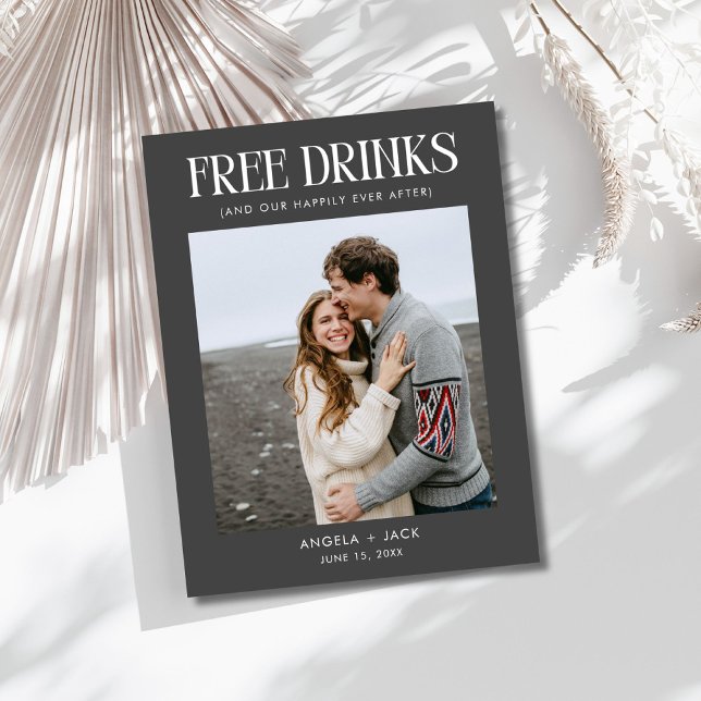 Unik fotobudget Bröllop spara datum Meddelande Vykort (Unique Photo Budget Wedding Save the Date Postcard)