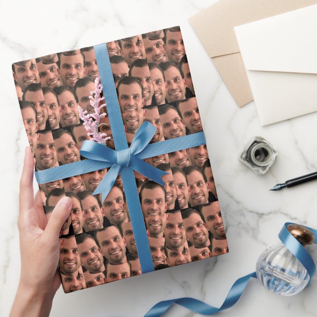 Unik fotofödelsedag för personlig Ansikte Bild Presentpapper (Gifting)
