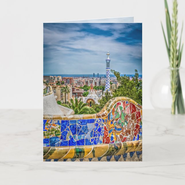 Unik fotografisk modern konst från Barcelona Kort (Framsida)