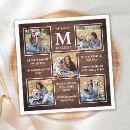 Unik fotokollage för Rustic Student Roligt Pappersservett