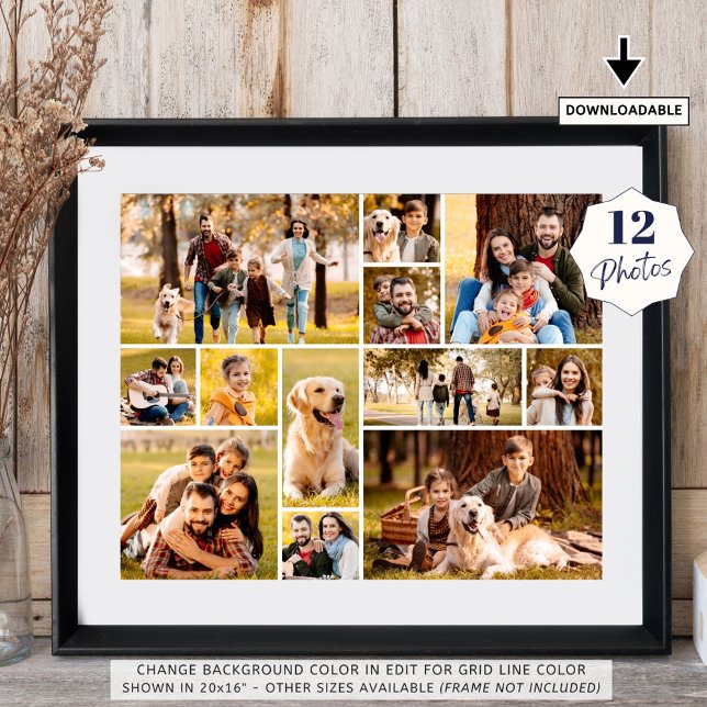 Unik fotokollage med 12 bilder Enkel Poster (Skapare uppladdad)
