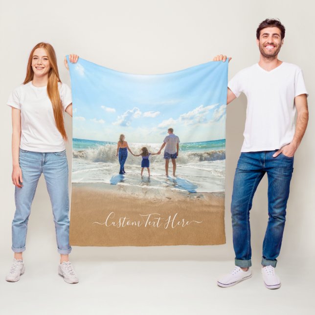 Unik fototext för din egen designAnpassningsbar -  Fleecefilt (På plats)