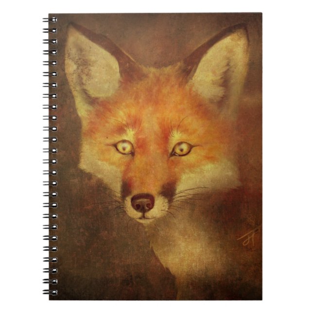 Unik Fox Art spiral-bunden Anteckningsbok (Framsidan)