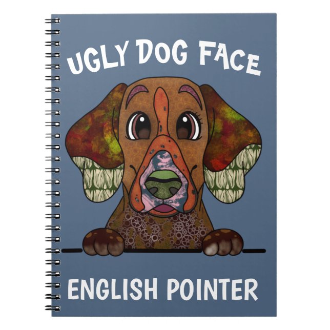 Unik ful hund ansikte Notebook för engelsk pointer Anteckningsbok (Framsidan)