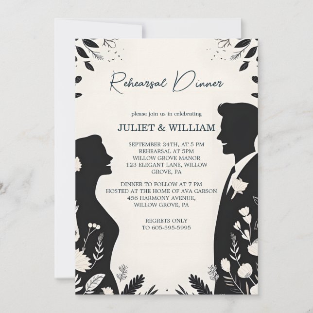 Unik funky Humor-minnesnota för rehearsal Middag Inbjudningar (Framsida)