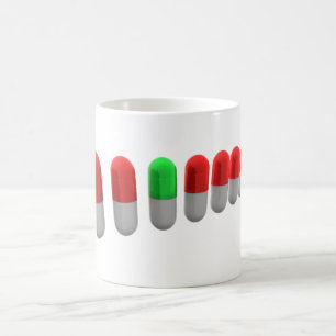 Unik fyllning av Grönten bland röda kapslar Kaffemugg