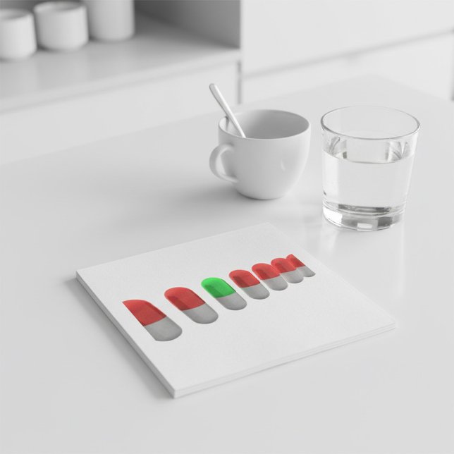 Unik fyllning av Grönten bland röda kapslar Pappersservett (Skapare uppladdad)