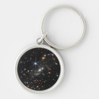 Unik Galactic Keychain Rund Silverfärgad Nyckelring
