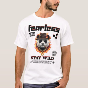 Unik Gangster Panda Urban Streetwear Konst T Shirt