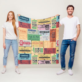 Unik gåva Cenima biljett Western Rustic 60-tal Fleecefilt