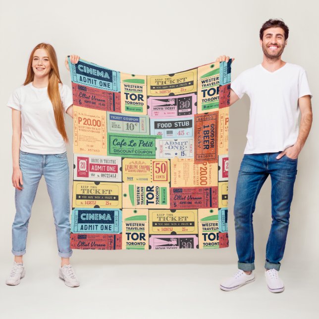 Unik gåva Cenima biljett Western Rustic 60-tal Fleecefilt (På plats)