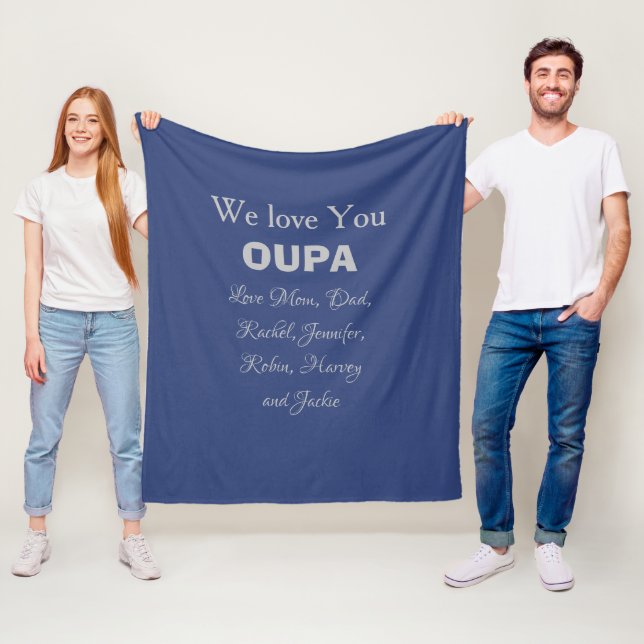 Unik gåva för Oupa, anpassade namn, Cute, Comfy Fleecefilt (På plats)