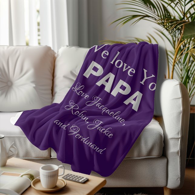 Unik gåva till pappa Pop eller Pappa. Enkel Anpass Fleecefilt (Let him know you Love him Deeply. Give him a gift he will use. Simple, Warm, Cuddly and Durable..)