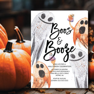 Unik Ghost Boos & Sprit Halloween fest Inbjudningar