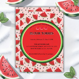 Unik Glitter Modern Watermelon Baby Shower Inbjudningar