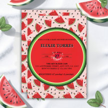 Unik Glitter Modern Watermelon Baby Shower