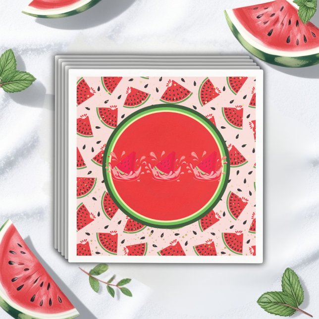 Unik Glitter Modern Watermelon Baby Shower Pappersservett (Skapare uppladdad)