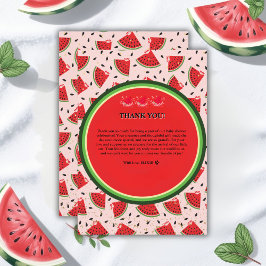 Unik Glitter Modern Watermelon Baby Shower Tack Kort