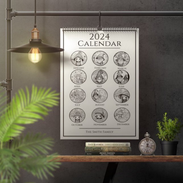 Unik Gnome Mandala-färgning Kalender (Skapare uppladdad)