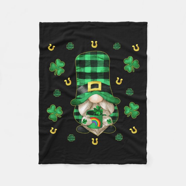 Unik Gnome St. Patricks Day - Cute Buffalo Play Fleecefilt (Framsidan)