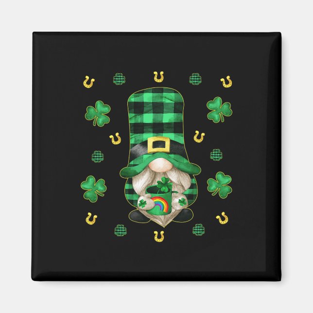 Unik Gnome St. Patricks Day - Cute Buffalo Play Magnet (Framsidan)