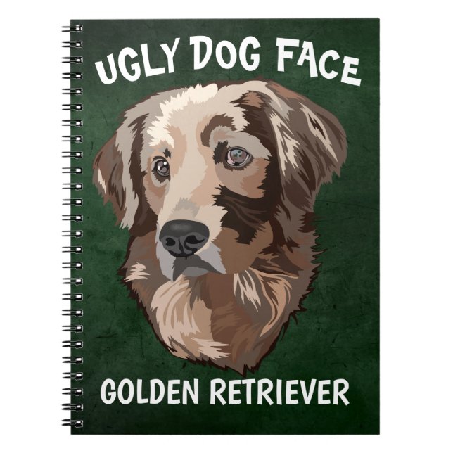 Unik Golden Retriever ful hund ansikte Anteckningsbok (Framsidan)