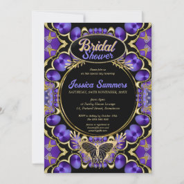 Unik Gotham Lila Guld Möhippa Inbjudningar