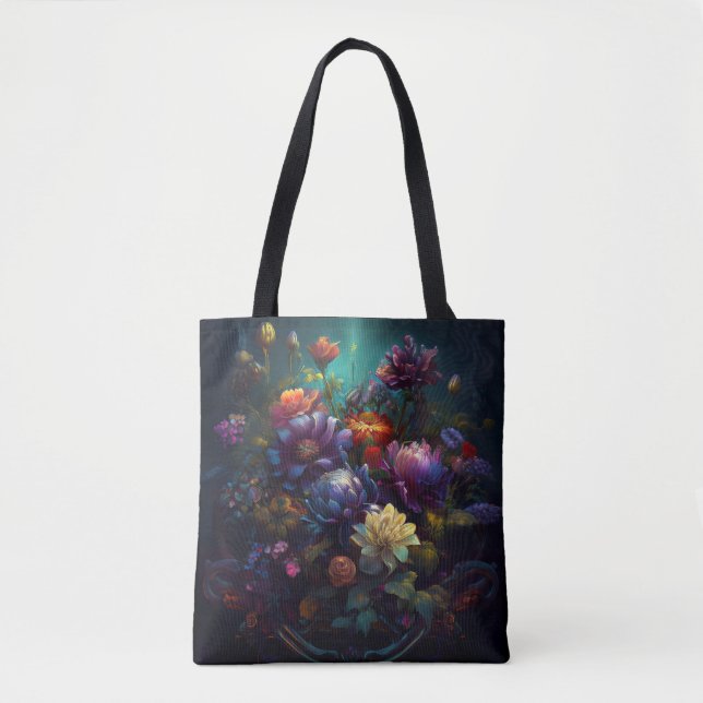 Unik gotisk blomsterarrangemang Totebag Tygkasse (Framsida)