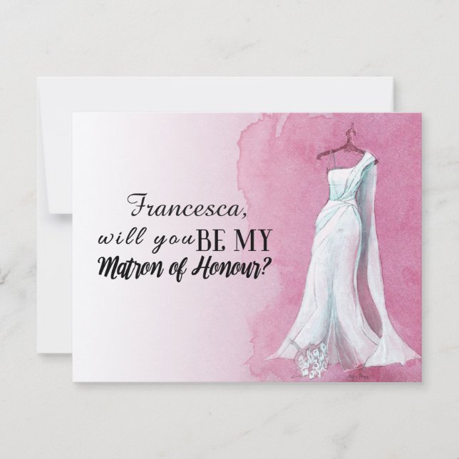 Unik Gown "Kommer du att bli min hedersbetygelse" Inbjudningar (Framsida)