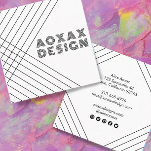 Unik grafik för minimalistisk Abstrakt i Linjer Fyrkantigt Visitkort