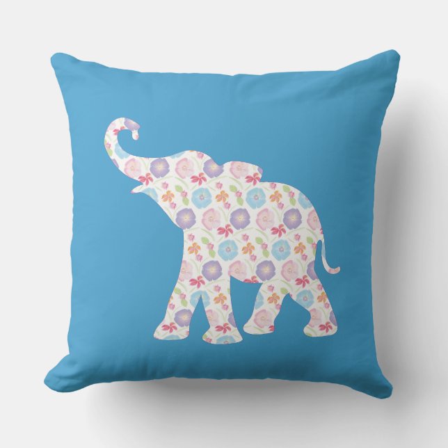 Unik grafik i Mönster med elefant, modern Kudde (Framsida)