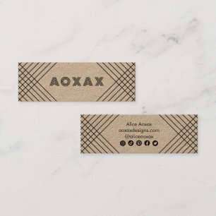 Unik grafisk KRAFT-Abstrakt med minimal Linjer Mini Visitkort