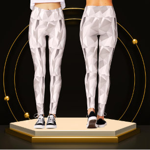 Unik Grått Geometric Mönster Leggings