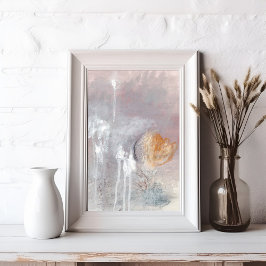 Unik grått modern minimalistisk abstrakt-konst Pos Poster