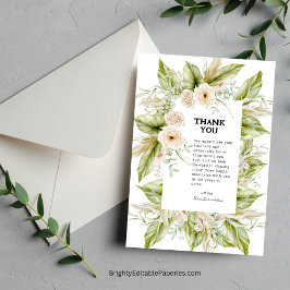 Unik Greenery Bright Pampas Grass Tropical Tack Kort
