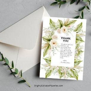 Unik Greenery Bright Pampas Grass Tropical Tack Kort