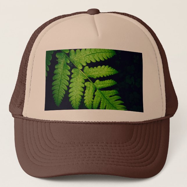 Unik grön bladtryckt design-Kap Tan och Brun Keps (Framsida)