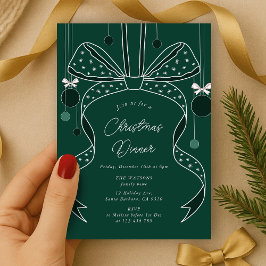 Unik Grönt Bow & Rosett band Elegant jul Party Inbjudningar