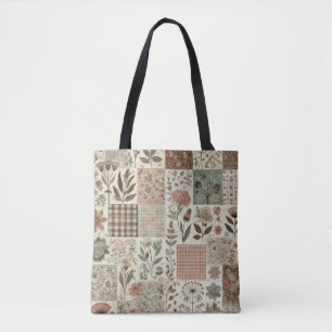 Unik Grönt och Rosa Terracotta Quilt & Patchwork Tygkasse