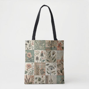Unik Grönt och Rosa Terracotta Quilt & Patchwork Tygkasse