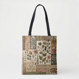 Unik Grönt och Rosa Terracotta Quilt & Patchwork Tygkasse