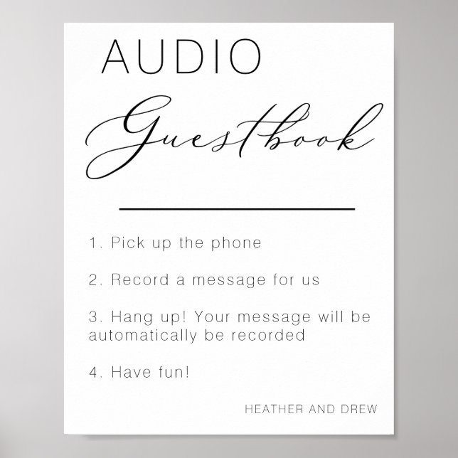 Unik Guestbook-signering för audio Roligt Lämna et Poster (Framsidan)