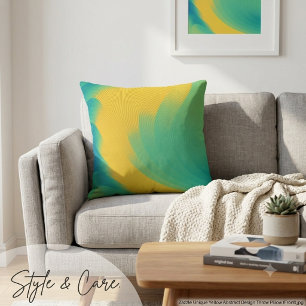 Unik gul abstrakt design kudde